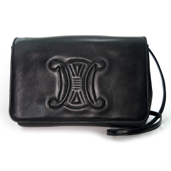 OLD CELINE　ビッグマカダムロゴ総革2WAYバッグ（黒）