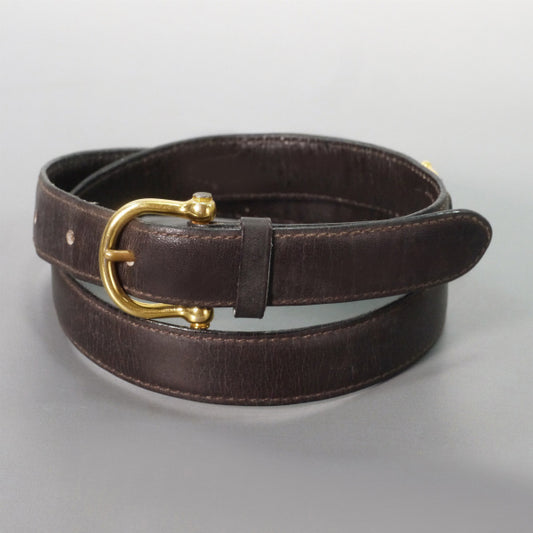 OLD CELINE 馬車金具レザーウエスト細ベルト（濃茶）