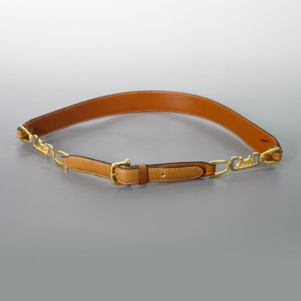 OLD CELINE 馬車金具レザーウエスト細ベルト（キャメル）