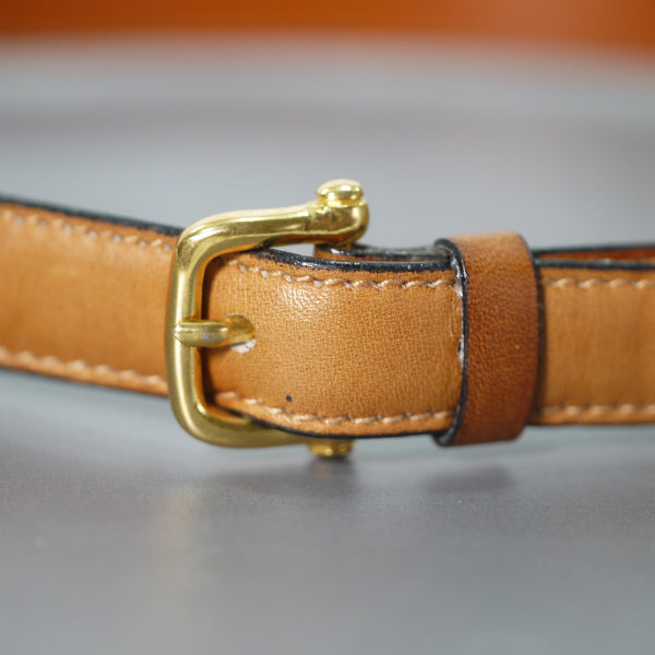 OLD CELINE 馬車金具レザーウエスト細ベルト（キャメル）