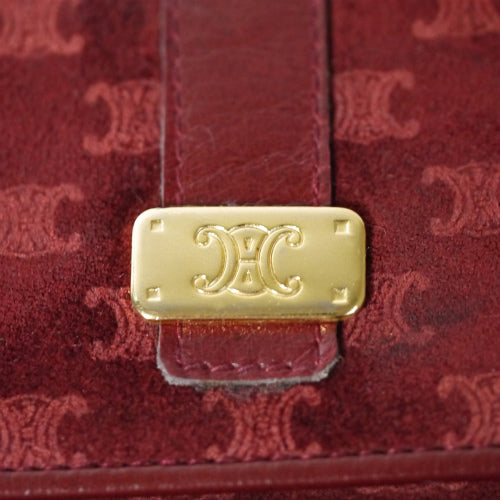 Old Celine　マカダム柄スエード財布（赤）