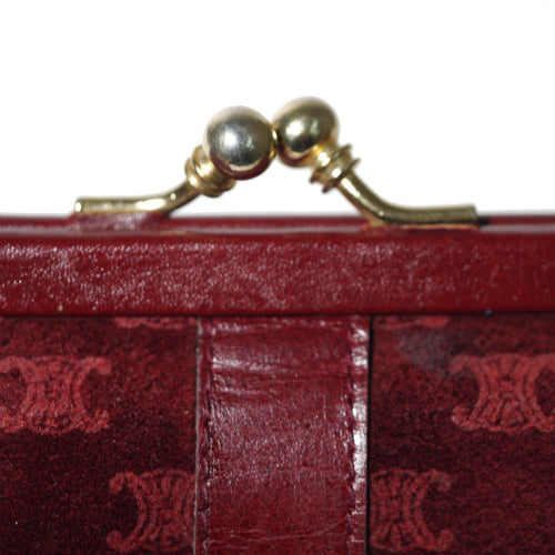 Old Celine　マカダム柄スエード財布（赤）