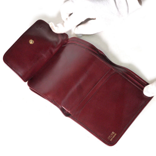 Old Celine　マカダム柄スエード財布（赤）