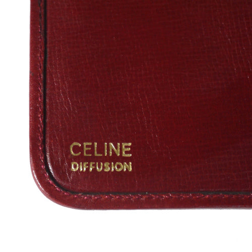 Old Celine　マカダム柄スエード財布（赤）