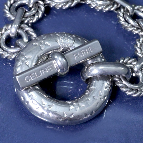 CELINE マンテル留め具ビッグブレスレット（シルバー）