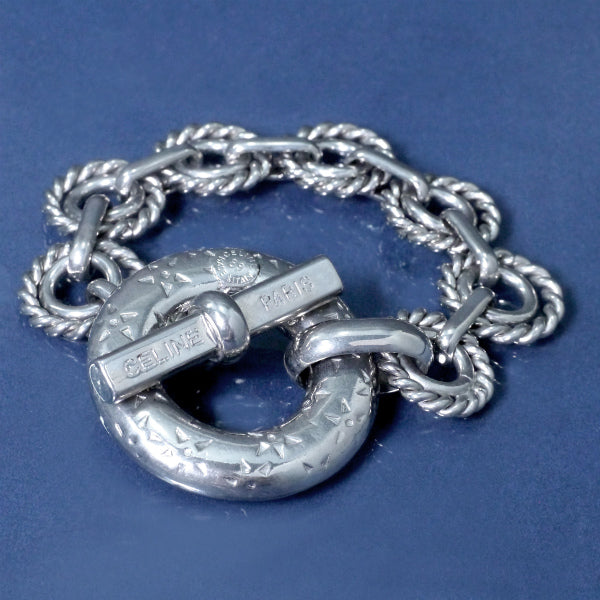 CELINE マンテル留め具ビッグブレスレット（シルバー）