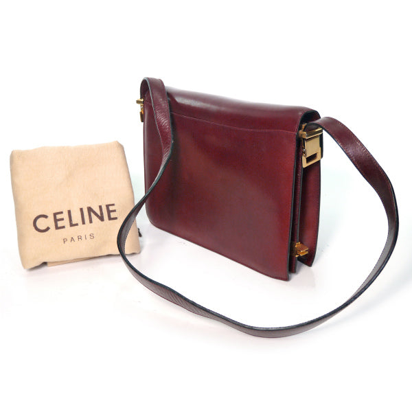 OLD CELINE 馬車金具2WAYショルダーバッグ（ボルドー/総革）