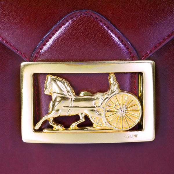 OLD CELINE 馬車金具2WAYショルダーバッグ（ボルドー/総革）