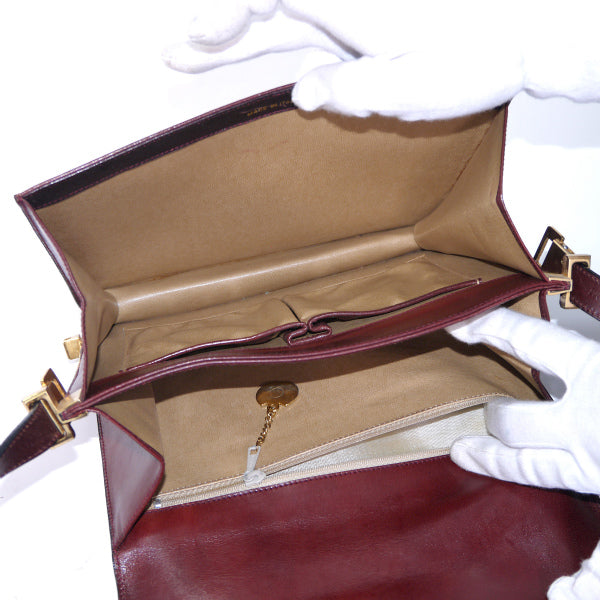 OLD CELINE 馬車金具2WAYショルダーバッグ（ボルドー/総革）
