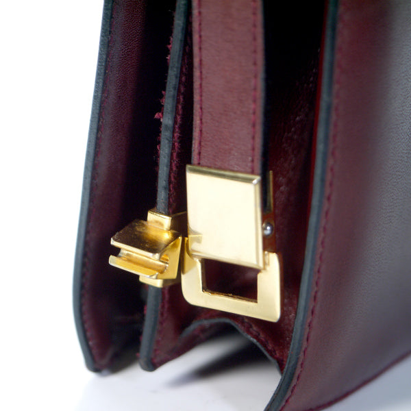 OLD CELINE 馬車金具2WAYショルダーバッグ（ボルドー/総革）