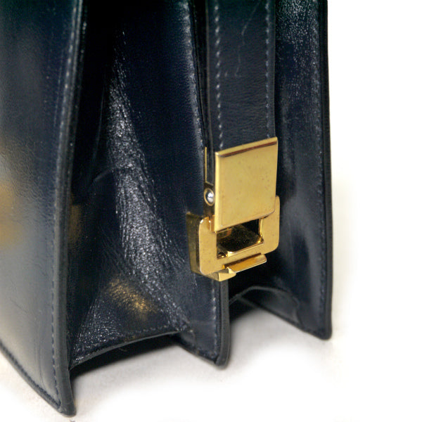 OLD CELINE 馬車金具2WAYショルダーバッグ（黒/総革）