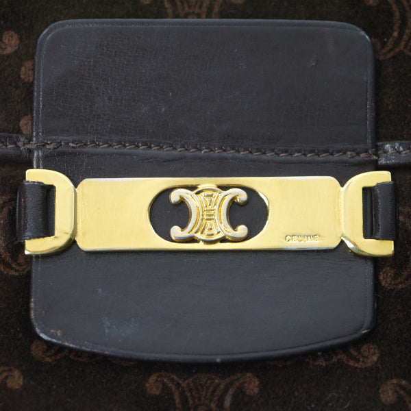 OLD CELINE　マカダム柄スエード長財布（濃茶）