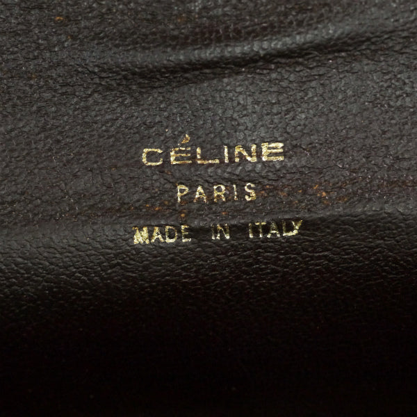 OLD CELINE 馬車金具ロゴ型押しチェーンショルダー（濃茶）
