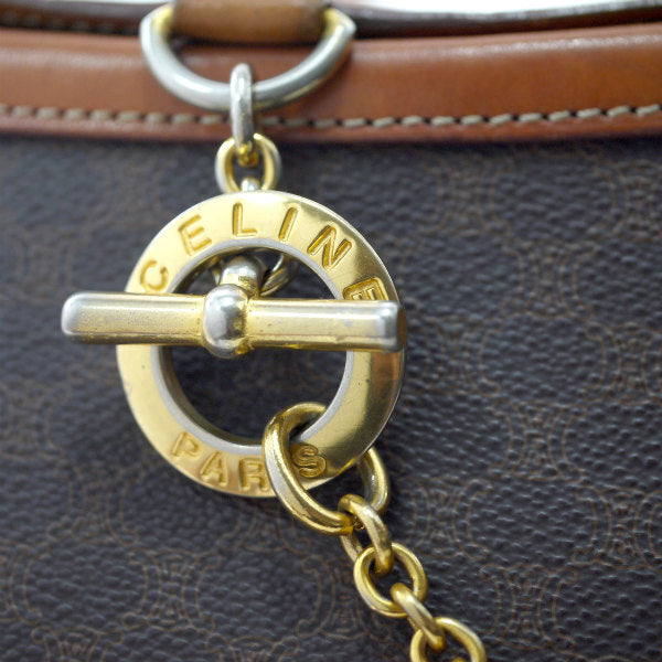 OLD CELINE マカダム柄マンテルチェーン バケツショルダー（濃茶）