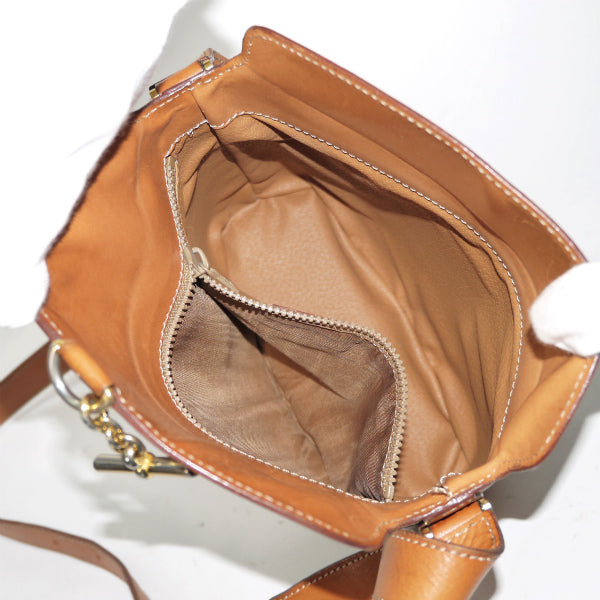 OLD CELINE マカダム柄マンテルチェーン バケツショルダー（濃茶）