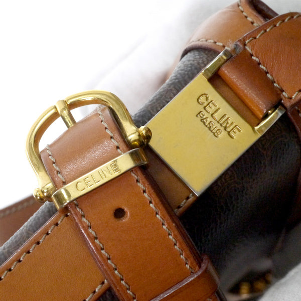OLD CELINE マカダム柄マンテルチェーン バケツショルダー（濃茶）