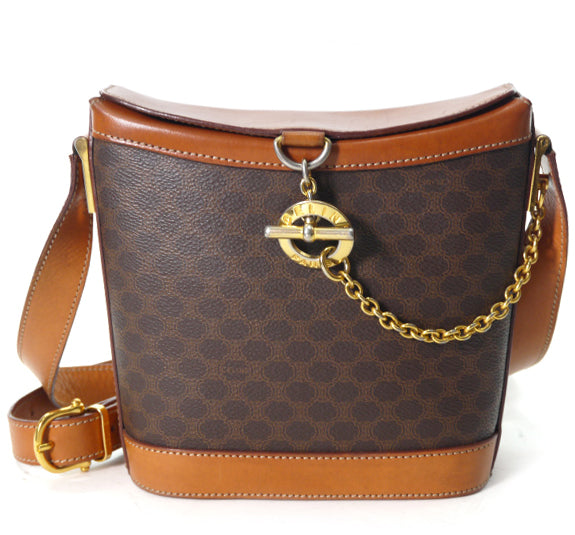 OLD CELINE マカダム柄マンテルチェーン バケツショルダー（濃茶）