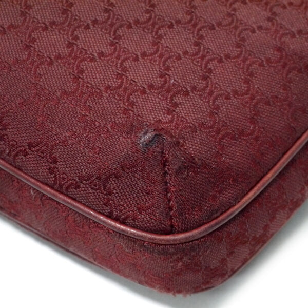 OLD CELINE　＜訳あり＞マカダム柄キャンバスショルダー（ボルドー）