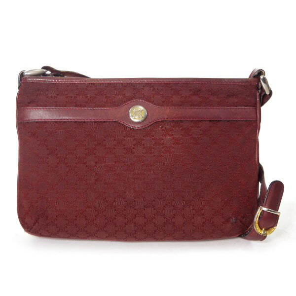 OLD CELINE　＜訳あり＞マカダム柄キャンバスショルダー（ボルドー）