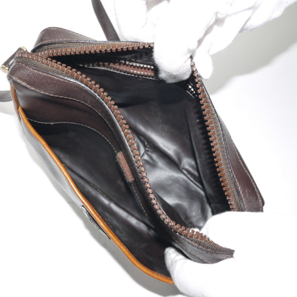 OLD CELINE　マカダムロゴ総革斜めがけショルダー（濃茶）