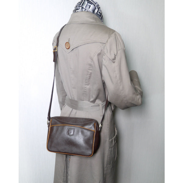 OLD CELINE　マカダムロゴ総革斜めがけショルダー（濃茶）