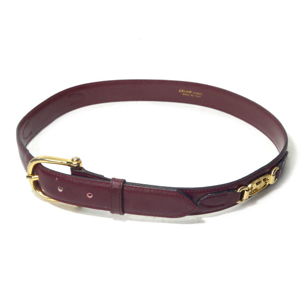 OLD CELINE 馬車金具レザーウエスト細ベルト（ボルドー）