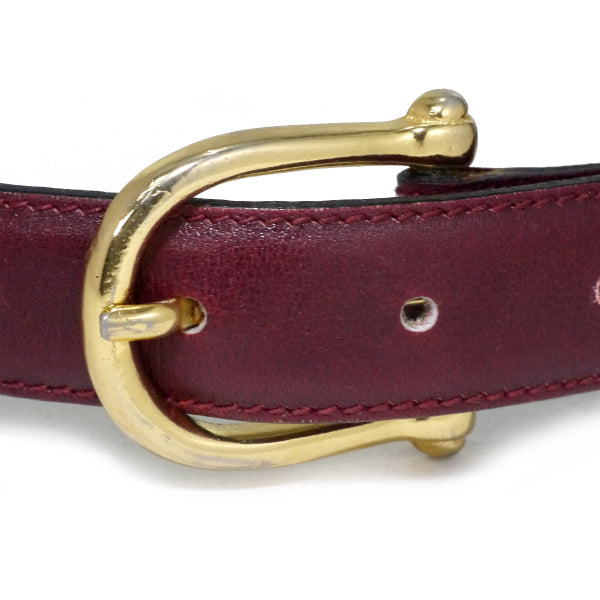 OLD CELINE 馬車金具レザーウエスト細ベルト（ボルドー）