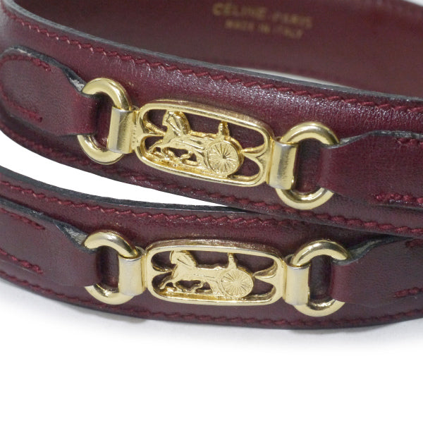 OLD CELINE 馬車金具レザーウエスト細ベルト（ボルドー）