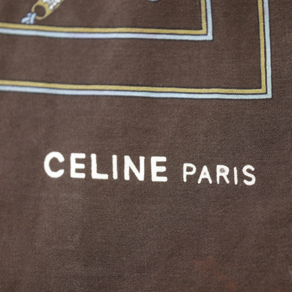 OLD CELINE　マカダムチェーン柄 シルクストール（茶系）