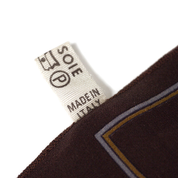 OLD CELINE　マカダムチェーン柄 シルクストール（茶系）