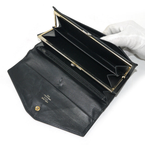 OLD CELINE 斜めステッチレザー長財布（黒）