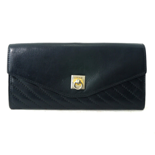 OLD CELINE 斜めステッチレザー長財布（黒）