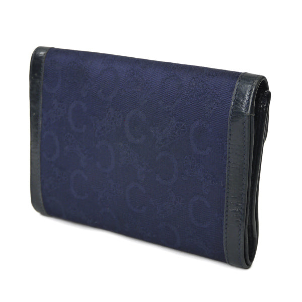 OLD CELINE　馬車柄ジャガード ミドル財布（紺）