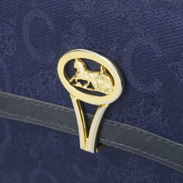 OLD CELINE　馬車柄ジャガード ミドル財布（紺）