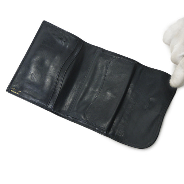 OLD CELINE　馬車柄ジャガード ミドル財布（紺）