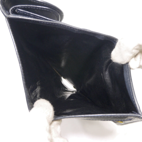 OLD CELINE　馬車柄ジャガード ミドル財布（紺）