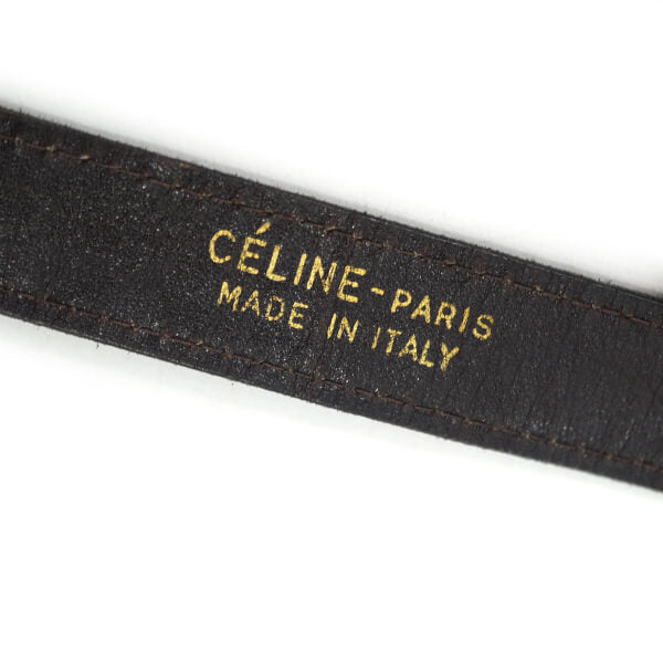 OLD CELINE　馬車ロゴチェーン柄スエードショルダー（濃茶）