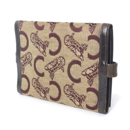 OLD CELINE　馬車柄ジャガード ミドル3つ折財布（茶）