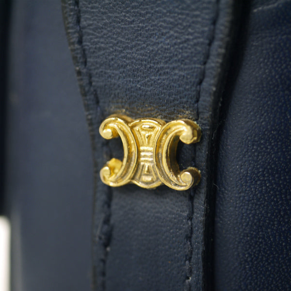 OLD CELINE マカダム金具×馬車柄ジャガード ワンショルダー（紺）