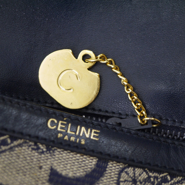 OLD CELINE マカダム金具×馬車柄ジャガード ワンショルダー（紺）