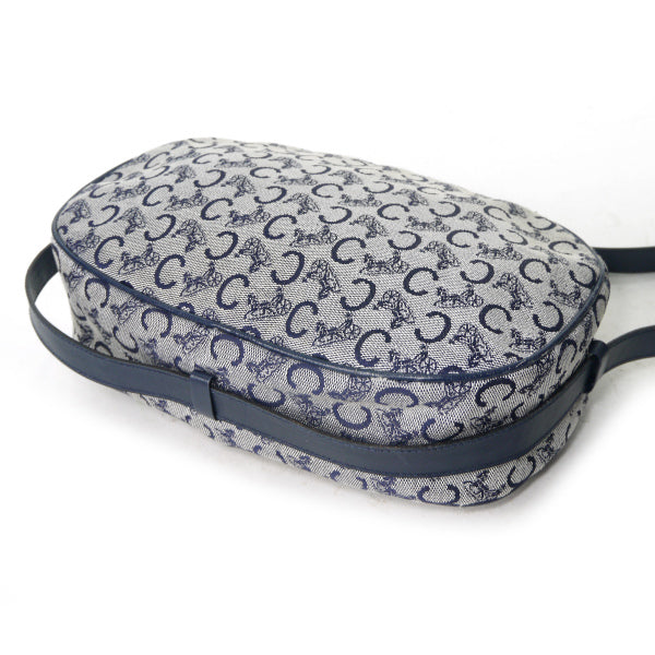 OLD CELINE 馬車柄ジャガード ラウンドショルダー（紺）