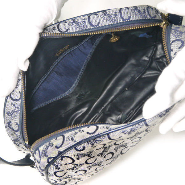 OLD CELINE 馬車柄ジャガード ラウンドショルダー（紺）