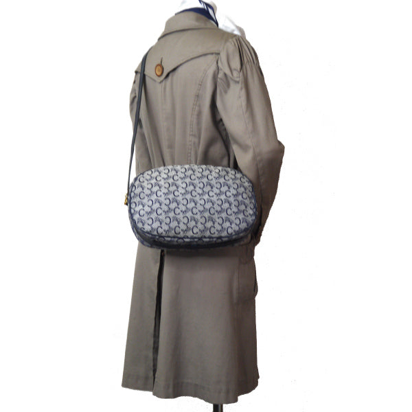 OLD CELINE 馬車柄ジャガード ラウンドショルダー（紺）