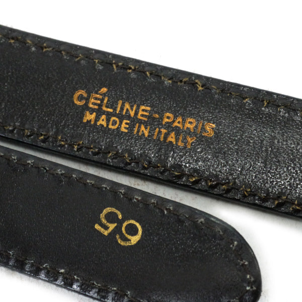 OLD CELINE クリップモチーフレザーウエスト細ベルト（濃茶）
