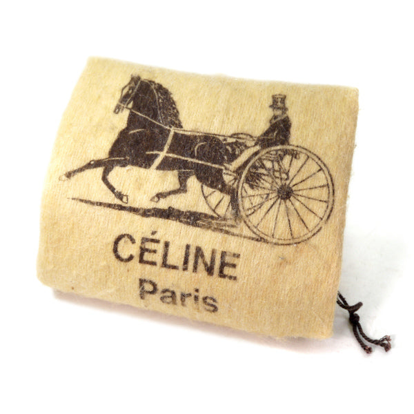 OLD CELINE マカダム金具 総革ターンロック式ハンドバッグ（濃茶）