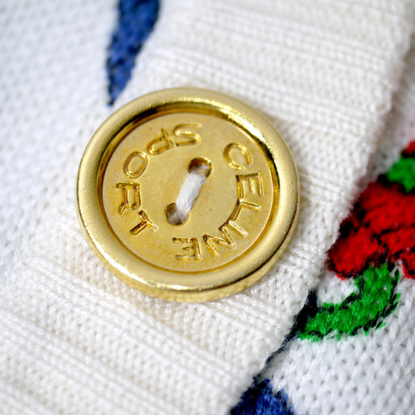 OLD CELINE　ロープチェーン柄コットンカーディガン（白系）