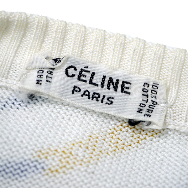 OLD CELINE　ロープチェーン柄コットンカーディガン（白系）
