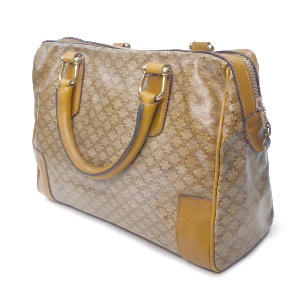 OLD CELINE　マカダム柄スクエアボストンバッグ（ベージュ）