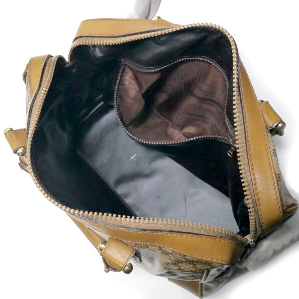 OLD CELINE　マカダム柄スクエアボストンバッグ（ベージュ）