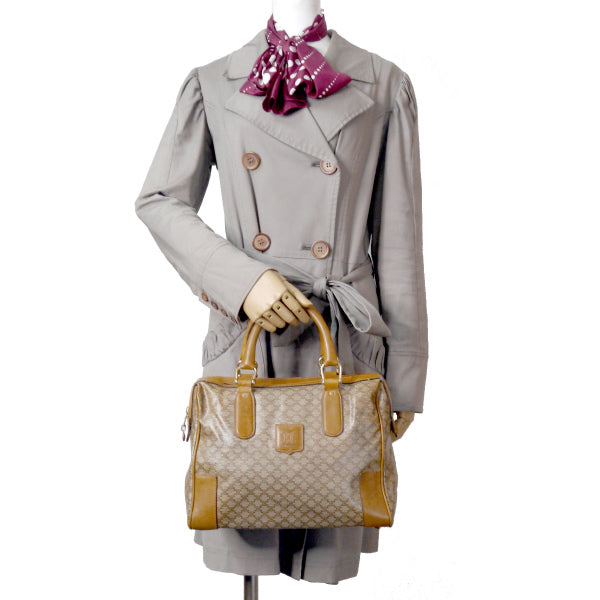 OLD CELINE　マカダム柄スクエアボストンバッグ（ベージュ）